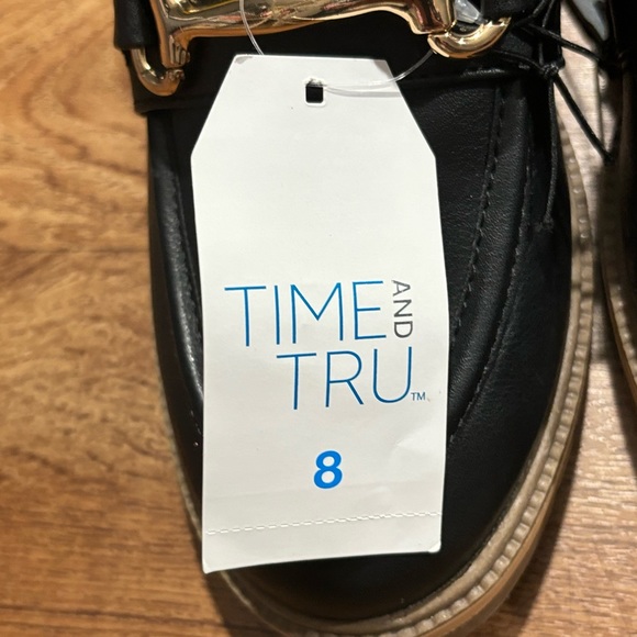 NWT Time & Tru Memory Foam lug Heel Loafers/ Color Black - Picture 6 of 6